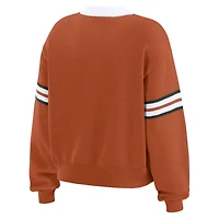 WEAR by Erin Andrews Texas Longhorns Lace-Up Pullover Sweater