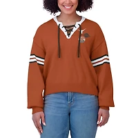 WEAR by Erin Andrews Texas Longhorns Lace-Up Pullover Sweater