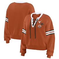 WEAR by Erin Andrews Texas Longhorns Lace-Up Pullover Sweater