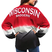 Wisconsin Badgers Ombre Long Sleeve Dip-Dyed Spirit Jersey