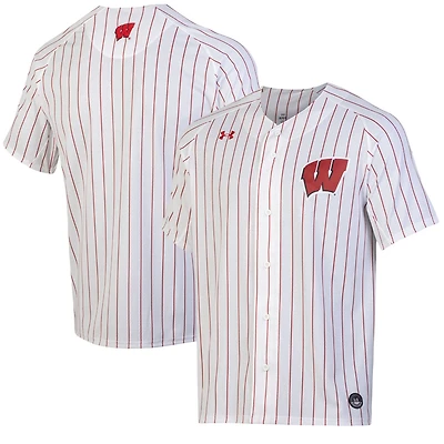 Wo Under Armour /Red Wisconsin Badgers Full-Button Replica Softball Jersey