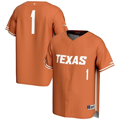 Youth GameDay Greats 1 Burnt Texas Longhorns Lightweight Baseball Jersey