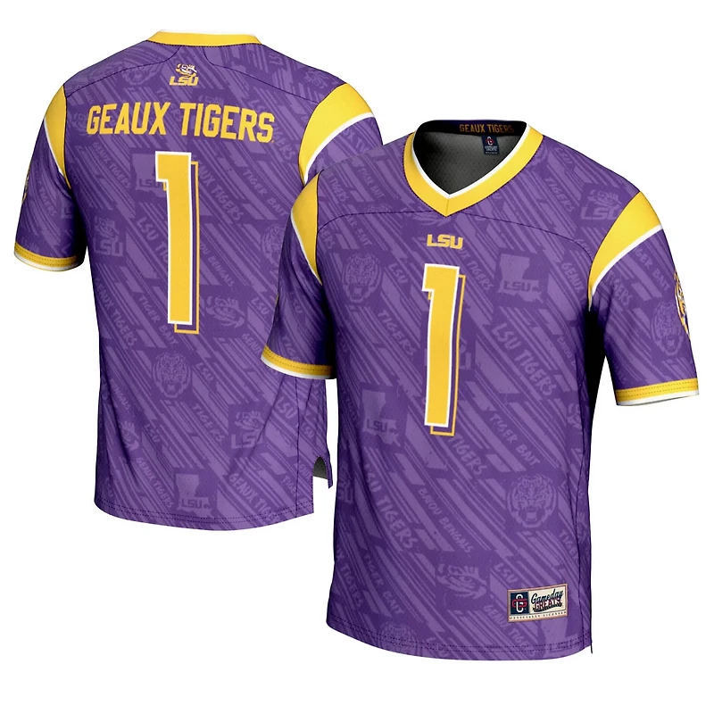 Youth GameDay Greats 1 LSU Tigers Highlight Print Football Fashion Jersey