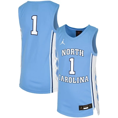 Youth Jordan 1 Carolina North Tar Heels Replica Team Basketball Jersey
