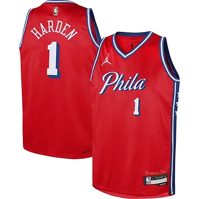 Youth Jordan Brand James Harden Philadelphia 76ers Swingman Jersey - Statement Edition