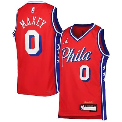 Youth Jordan Brand Tyrese Maxey Philadelphia 76ers Swingman Jersey - Statement Edition
