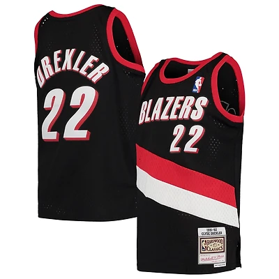 Youth Mitchell  Ness Clyde Drexler Portland Trail Blazers 1991/92 Hardwood Classics Swingman Jersey