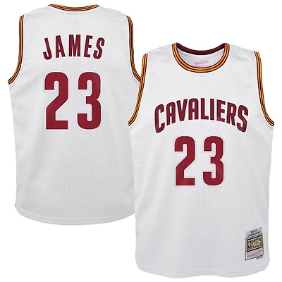 Youth Mitchell Ness LeBron James Cleveland Cavaliers 2015-16 Hardwood Classics Swingman Throwback Home Jersey