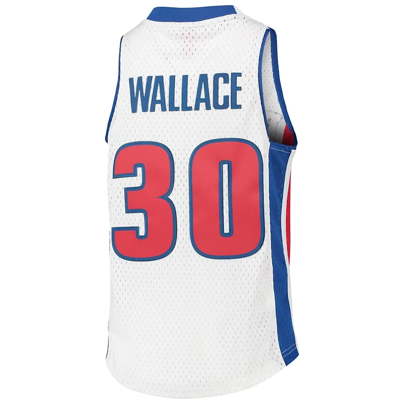 Youth Mitchell  Ness Rasheed Wallace Detroit Pistons 2003/04 Hardwood Classics Swingman Jersey