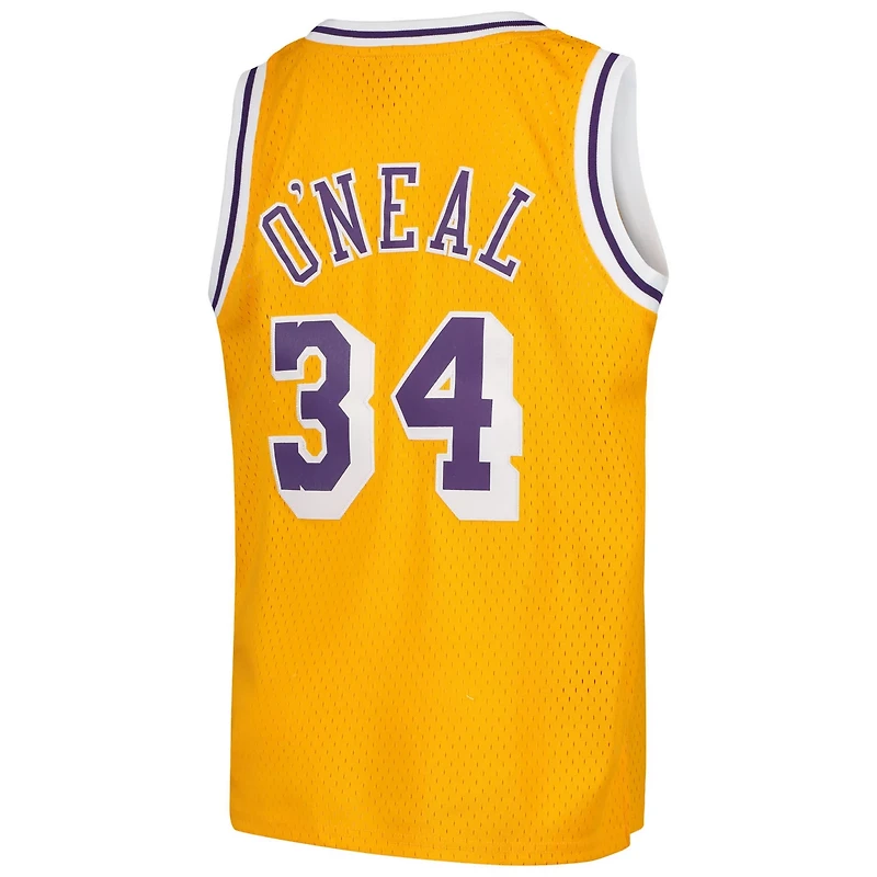 Youth Mitchell  Ness Shaquille O'Neal Los Angeles Lakers Swingman Throwback Jersey