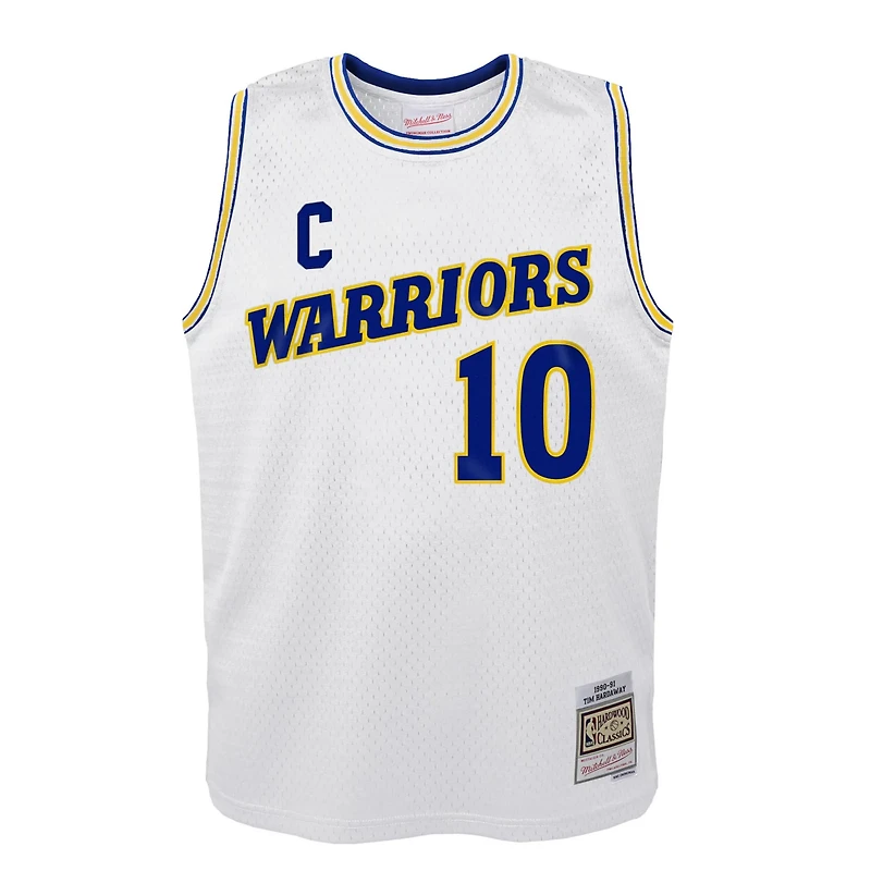 Youth Mitchell  Ness Tim Hardaway Golden State Warriors 1990-91 Hardwood Classics Swingman Throwback Home Jersey