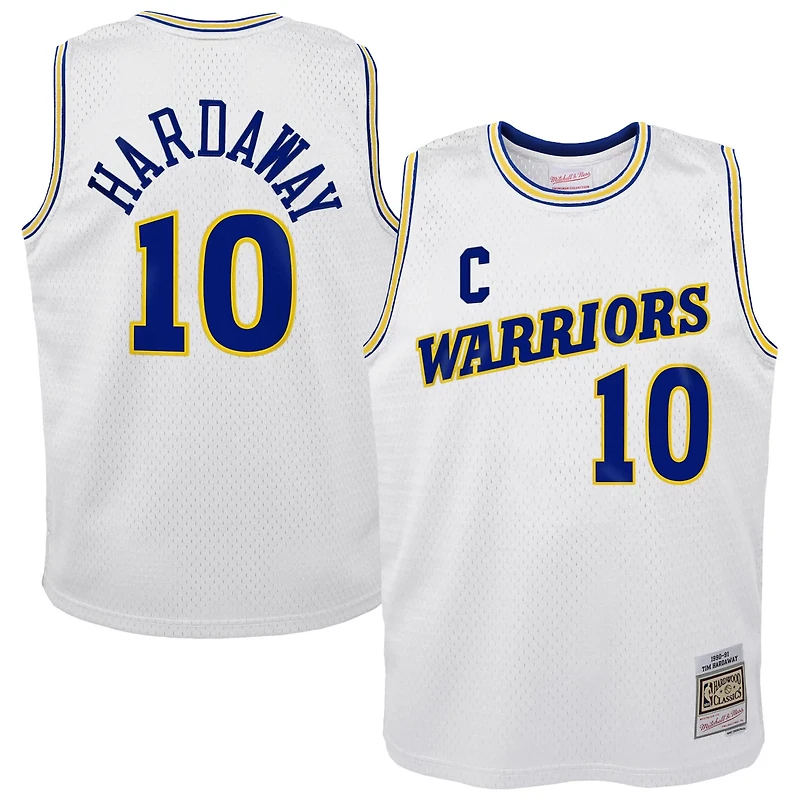 Youth Mitchell  Ness Tim Hardaway Golden State Warriors 1990-91 Hardwood Classics Swingman Throwback Home Jersey