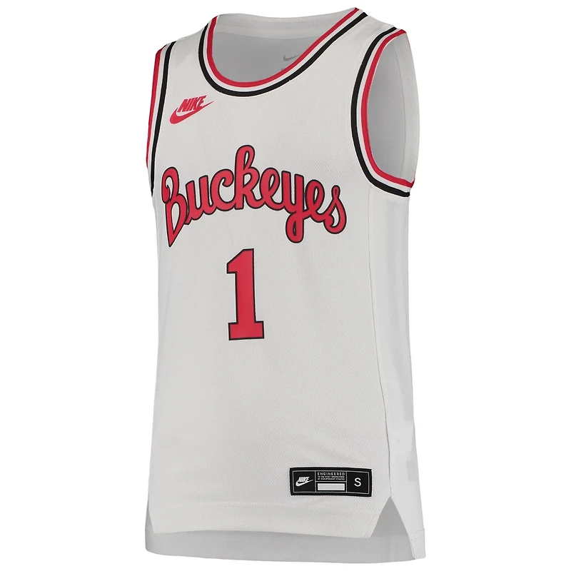 Youth Nike 1 Ohio State Buckeyes Throwback Team Replica Basketball Jersey