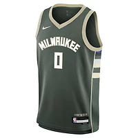Youth Nike Damian Lillard Hunter Milwaukee Bucks Swingman Jersey - Icon Edition