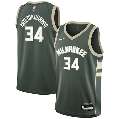 Youth Nike Giannis Antetokounmpo Hunter Milwaukee Bucks Swingman Jersey - Icon Edition