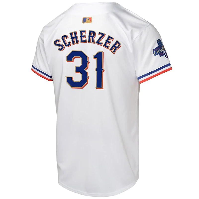Youth Nike Max Scherzer Texas Rangers 2024 Gold Collection Limited Player Jersey