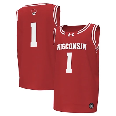 Youth Under Armour 1 Wisconsin Badgers Replica Basketball Jersey