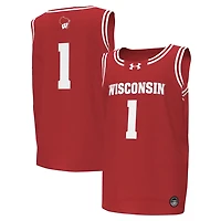 Youth Under Armour 1 Wisconsin Badgers Replica Basketball Jersey