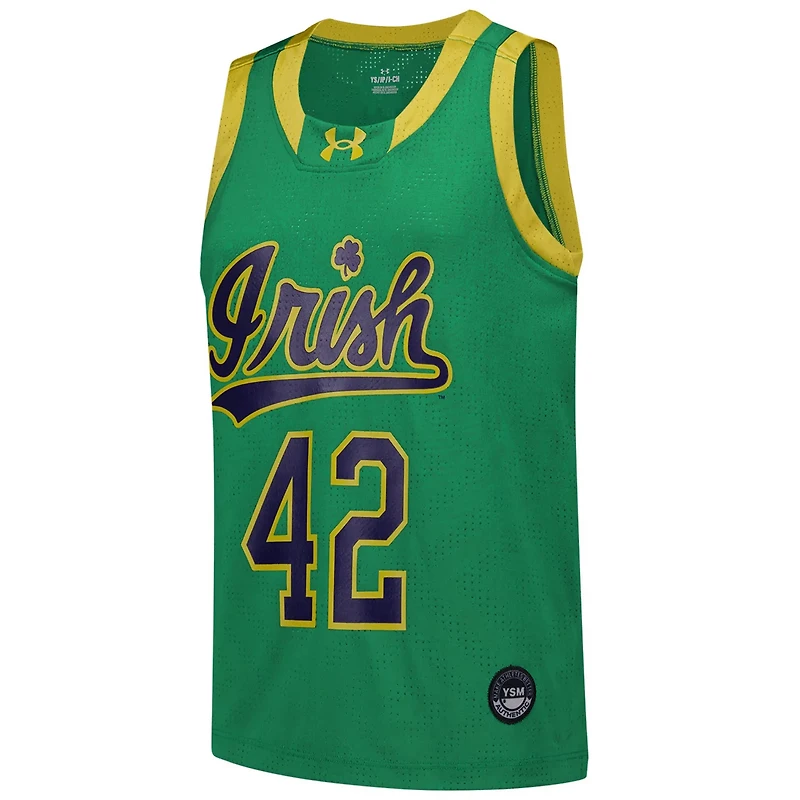 Youth Under Armour 42 Notre Dame Fighting Irish Replica Basketball Jersey