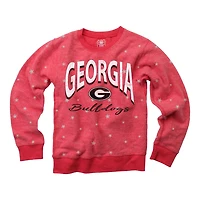 Youth Wes  Willy Georgia Bulldogs Shimmer Star Reverse Fleece Raglan Pullover Sweatshirt