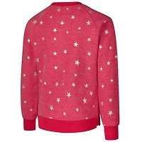 Youth Wes  Willy Ohio State Buckeyes Shimmer Star Reverse Fleece Raglan Pullover Sweatshirt