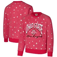 Youth Wes  Willy Ohio State Buckeyes Shimmer Star Reverse Fleece Raglan Pullover Sweatshirt