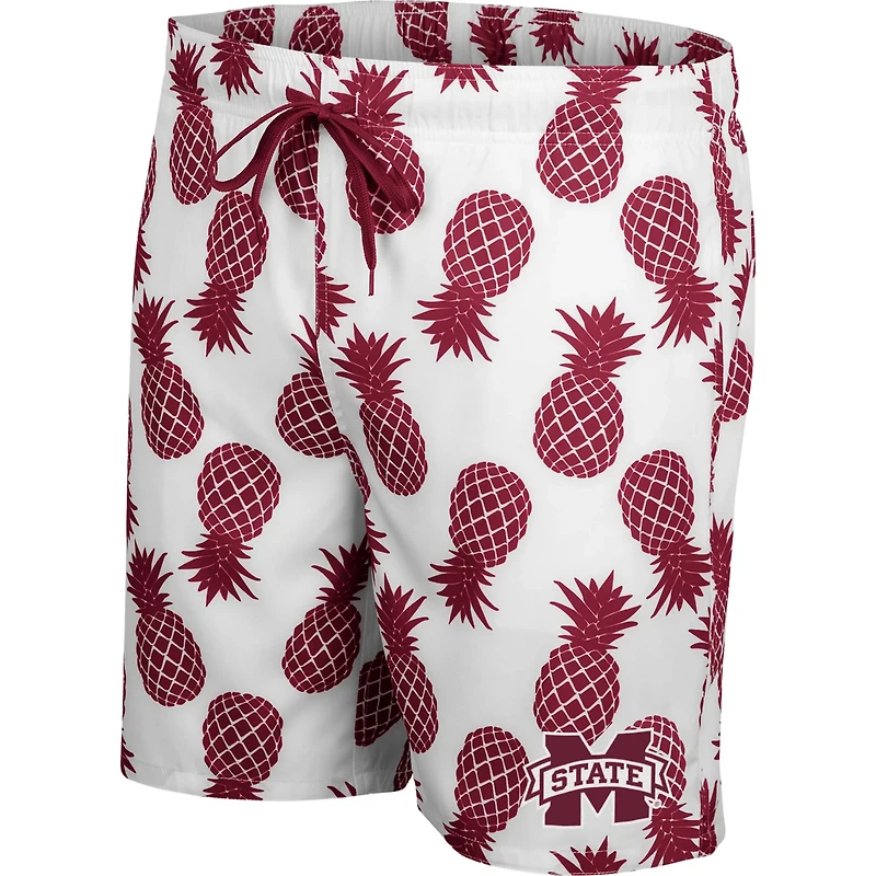Colosseum /Maroon Mississippi State Bulldogs Pineapple Swim Shorts
