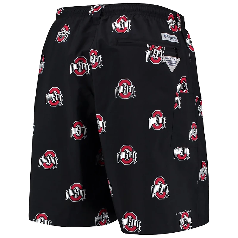 Columbia Ohio State Buckeyes PFG Backcast II 8" Omni-Shade Hybrid Shorts
