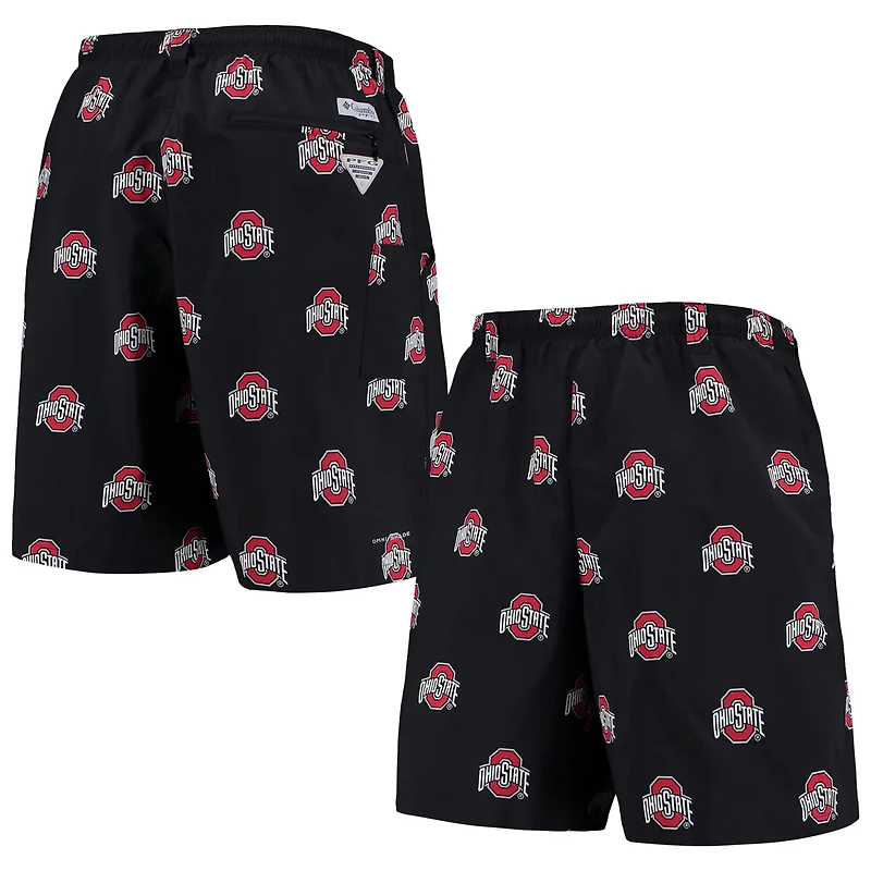 Columbia Ohio State Buckeyes PFG Backcast II 8" Omni-Shade Hybrid Shorts