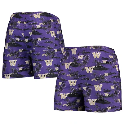 FOCO Washington Huskies Island Palm Swim Trunks