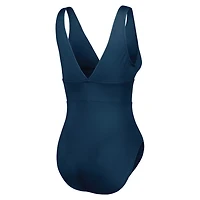 Tommy Bahama Michigan Wolverines Palm Modern V-Neck One-Piece Swimsuit