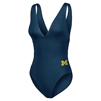 Tommy Bahama Michigan Wolverines Palm Modern V-Neck One-Piece Swimsuit