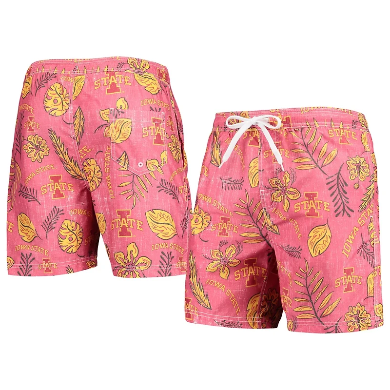 Wes Willy Iowa State Cyclones Vintage Floral Swim Trunks