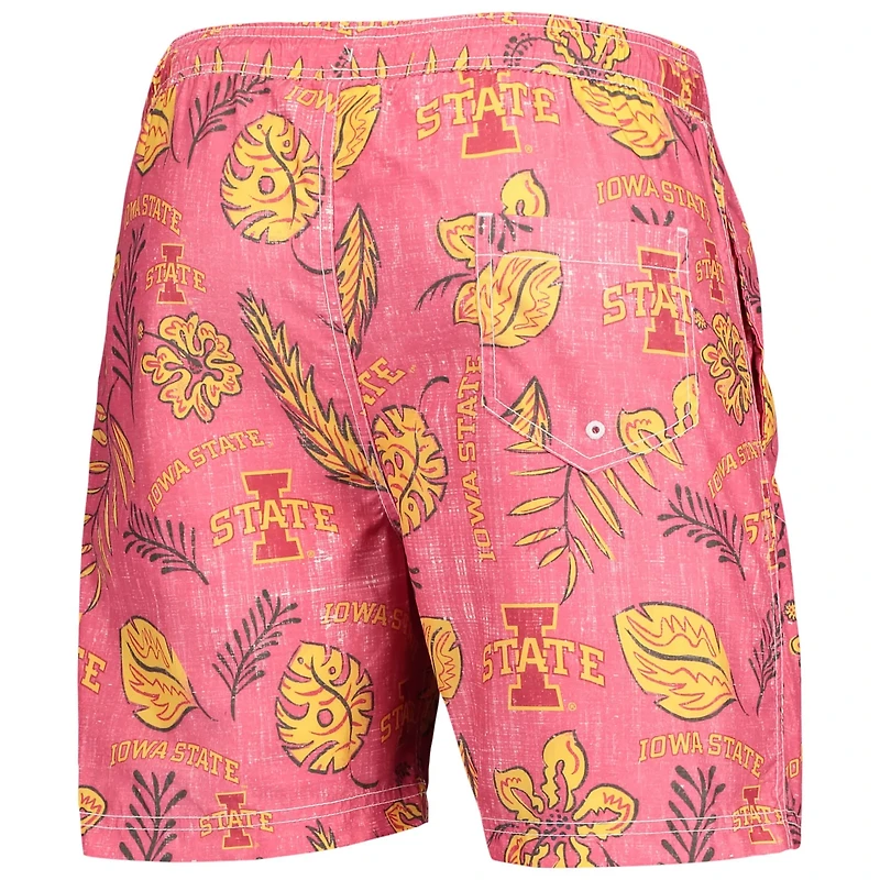 Wes Willy Iowa State Cyclones Vintage Floral Swim Trunks