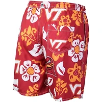 Wes  Willy Virginia Tech Hokies Floral Volley Logo Swim Trunks
