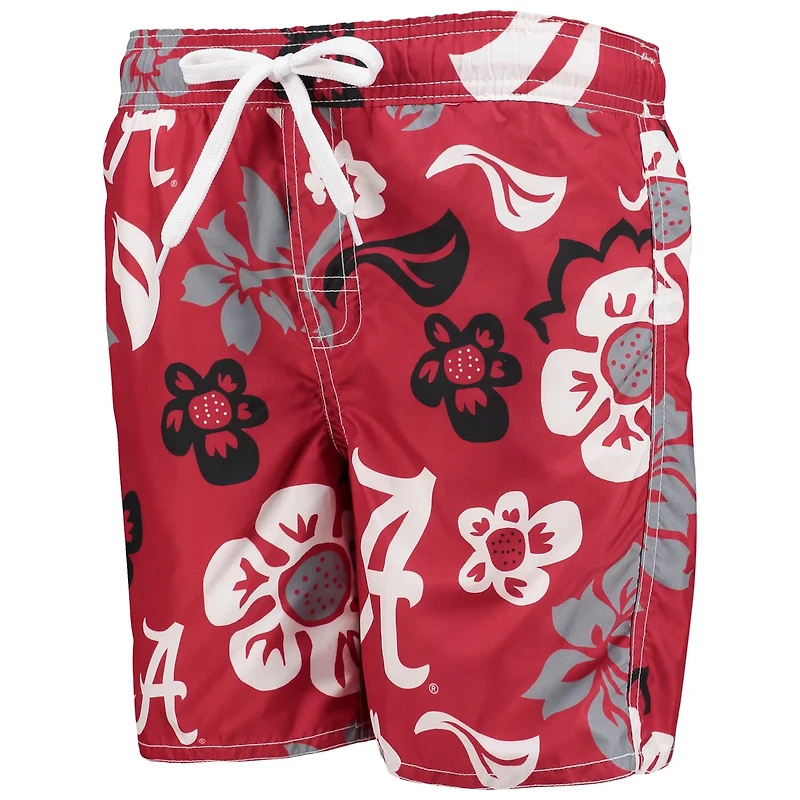 Wes & Willy Youth Alabama Tide Floral Volley Swim Trunks