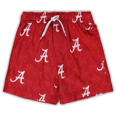 Wes and Willy Preschool Alabama Tide Palm Tree Swim Shorts