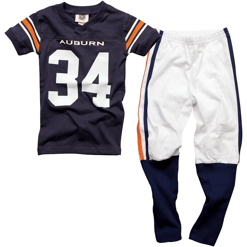 Auburn Tigers 34 Youth Football Pajama Set - Blue