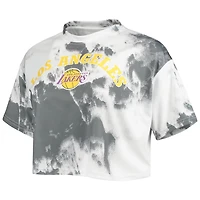 Black Los Angeles Lakers Tie-Dye Crop Top  Shorts Set