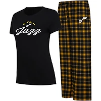 College Concepts /Gold Utah Jazz Arctic T-Shirt  Flannel Pants Sleep Set