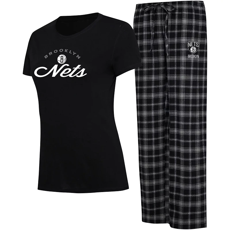 College Concepts /Gray Brooklyn Nets Arctic T-Shirt  Flannel Pants Sleep Set