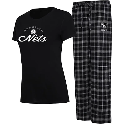 College Concepts /Gray Brooklyn Nets Arctic T-Shirt  Flannel Pants Sleep Set