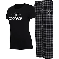 College Concepts /Gray Brooklyn Nets Arctic T-Shirt  Flannel Pants Sleep Set