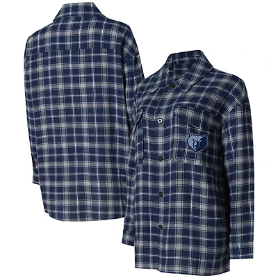 College Concepts /Gray Memphis Grizzlies Boyfriend Button-Up Nightshirt