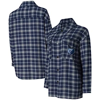 College Concepts /Gray Memphis Grizzlies Boyfriend Button-Up Nightshirt