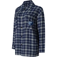College Concepts /Gray Memphis Grizzlies Boyfriend Button-Up Nightshirt