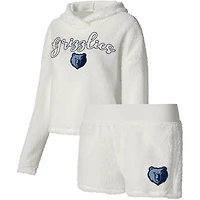College Concepts Memphis Grizzlies Fluffy Long Sleeve Hoodie T-Shirt  Shorts Sleep Set