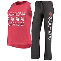 Concepts Sport /Charcoal Oklahoma Sooners Team Tank Top  Pants Sleep Set