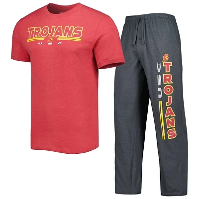 Concepts Sport /Charcoal USC Trojans Meter T-Shirt  Pants Sleep Set
