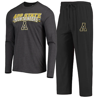 Concepts Sport /Heathered Charcoal Appalachian State Mountaineers Meter Long Sleeve T-Shirt  Pants Sleep Set